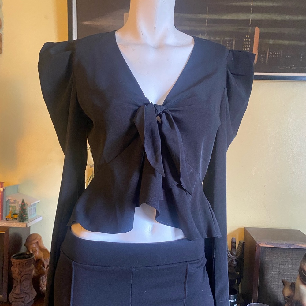 Long sleeve ruffle blouse Victorian charm